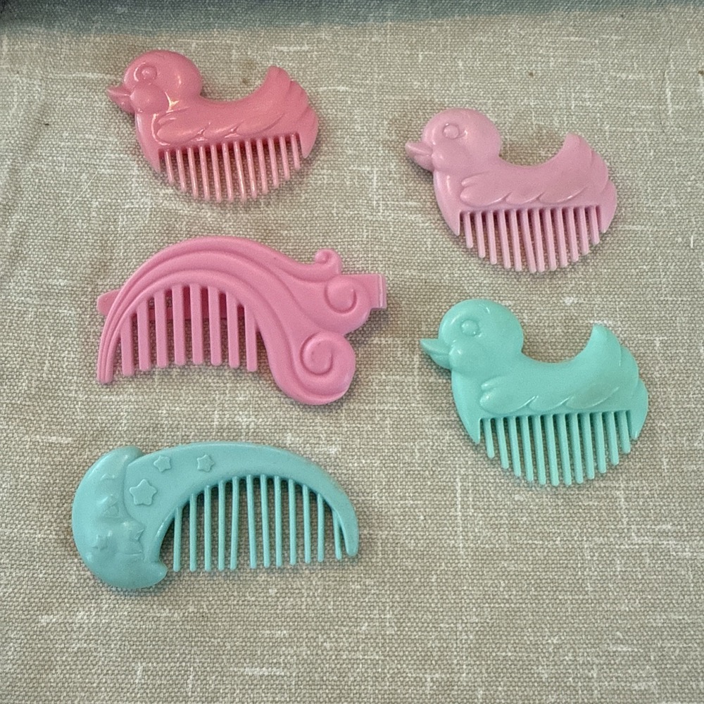 Vintage Hasbro My Little Pony HAIR  COMB LOT 5 Piece  Lot Ducks & Moon